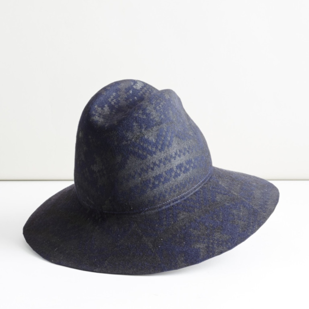 ENGINEERED GARMENTS PRINTED FELT HAT NAVY FUR